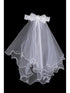 Kids Dream Girls White Gem Pearl Floral Comb 21" Communion Flower Girl Veil - SophiasStyle.com